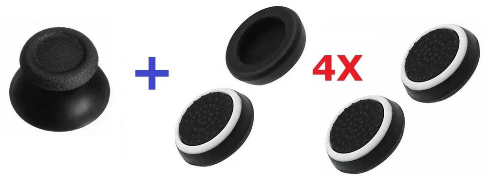 1 x Czarny grzybek pad PS4 + 4 x Gumowe nakładki na Analog *Video-Play