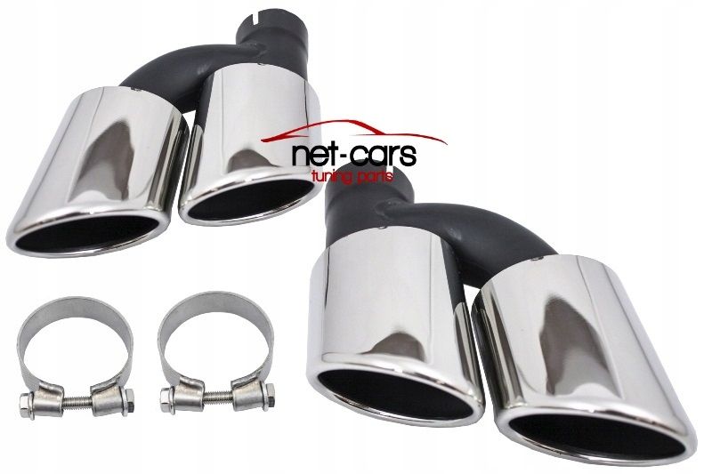 Dyfuzor + końcówki chrom AUDI A5 B9 F5 16- S Line wzór RS5 czarny