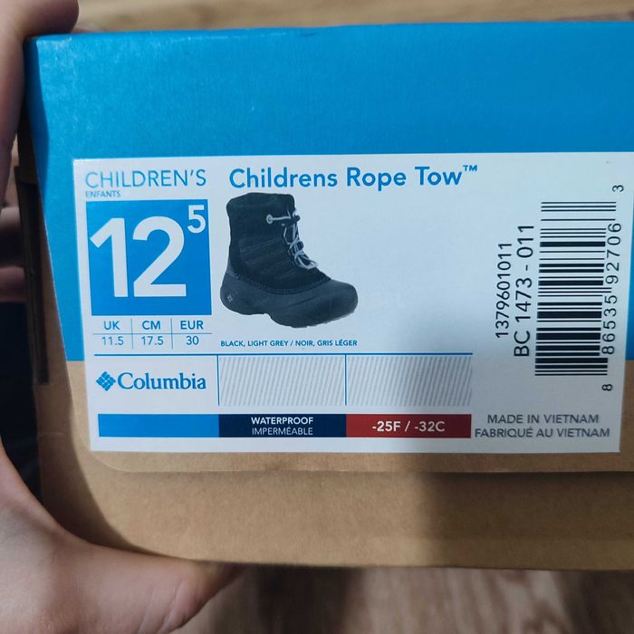 Зимние ботинки COLUMBIA на мальчика, 30 р.