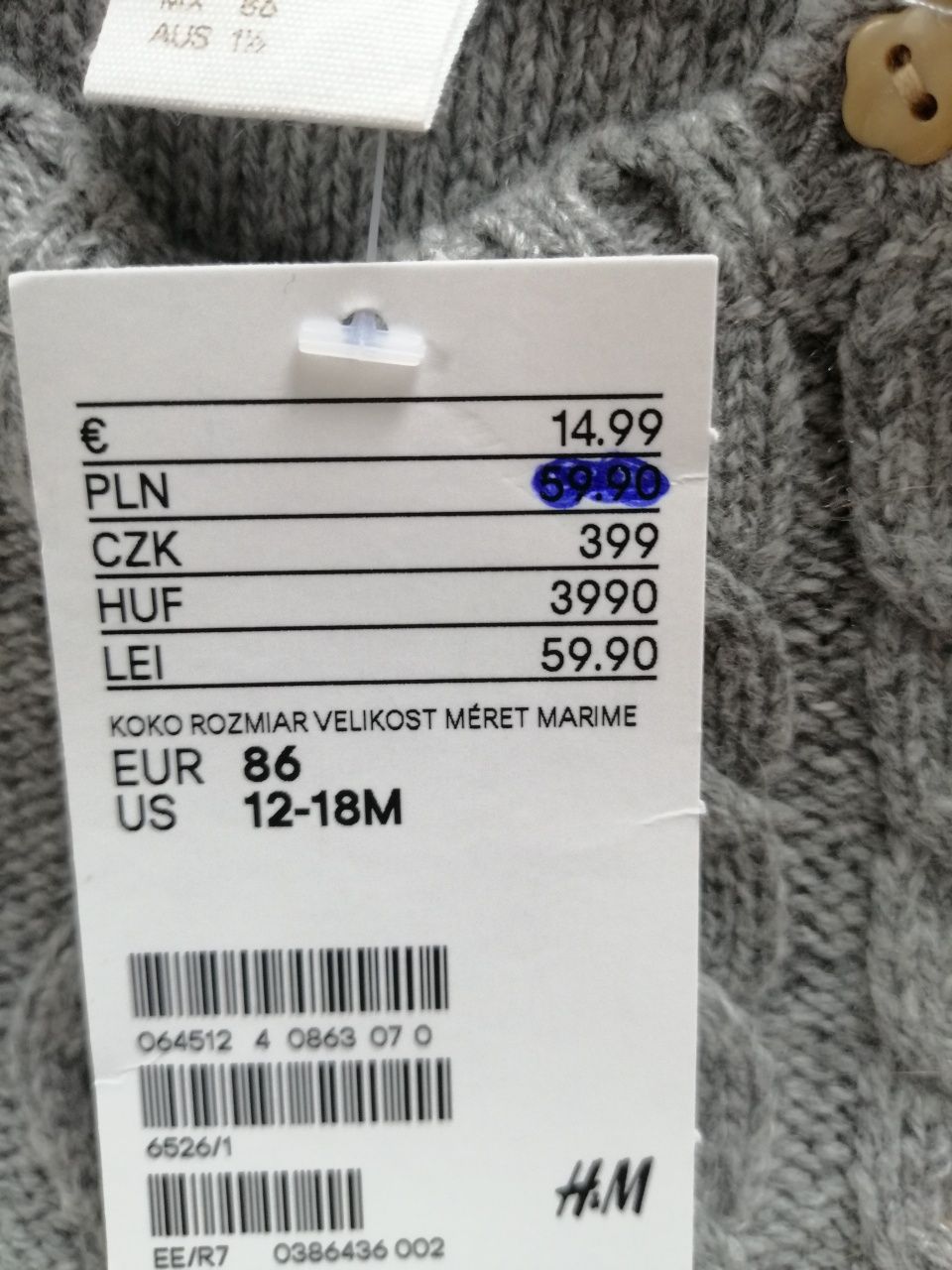 NOWA sukienka tunika H&M 86 cm