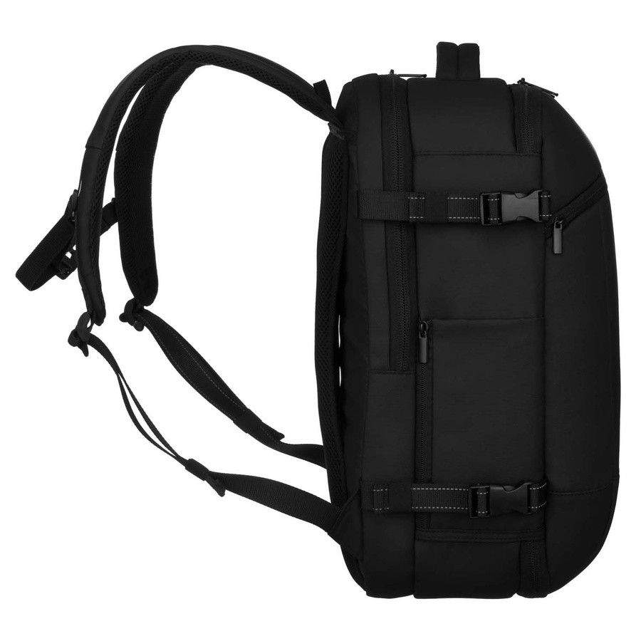 czarny plecak podróżny z komorą próżniową i portem usb - peterson