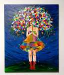 Duży obraz OPTYMISTKA 80  x 100 cm.