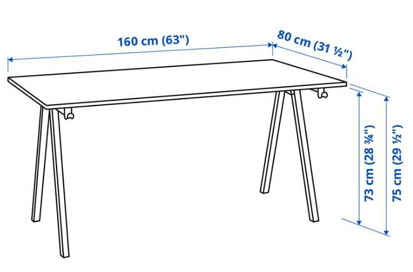 biurko ikea trotten 160x80