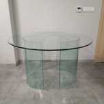 Oryginalny szklany stół śr. 120cm