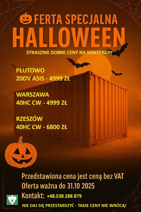 KONTENER morski, magazynowy 40 ft HC, 12m podwyższony
