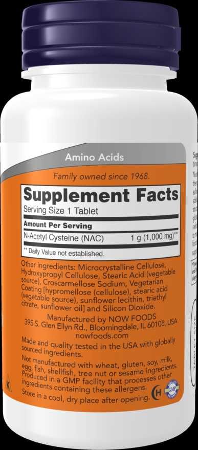 NOW Foods, NAC, 1.000 mg, 60