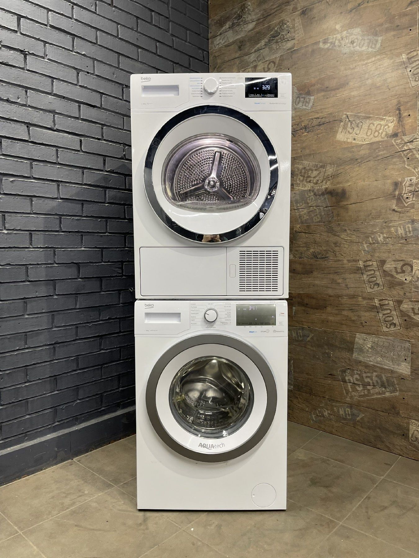 Комплект пральна + сушка Beko PWUV7646XME