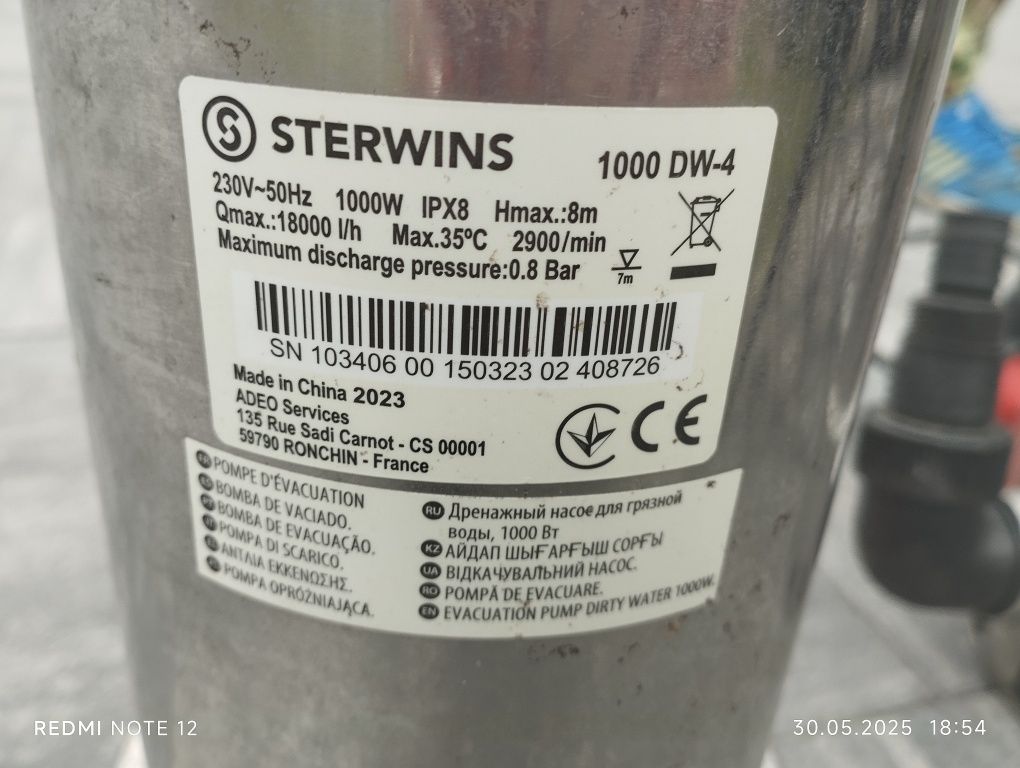 Pompy Sterwins 18000/h 1000w