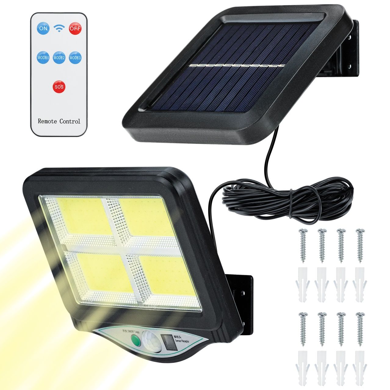 Lampa z czujnikiem ruchu led solarna pilot