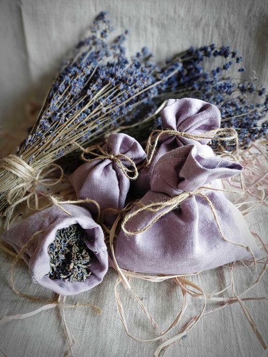 Lniane woreczki z lawendą Handmade