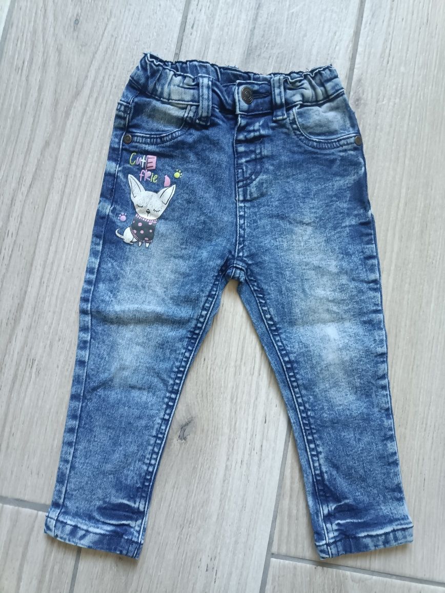 Jeansy 92 z regulacją w pasie