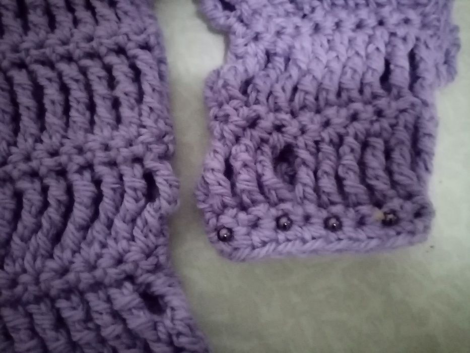 Casaco de lã em crochet tamanho L portes grátis