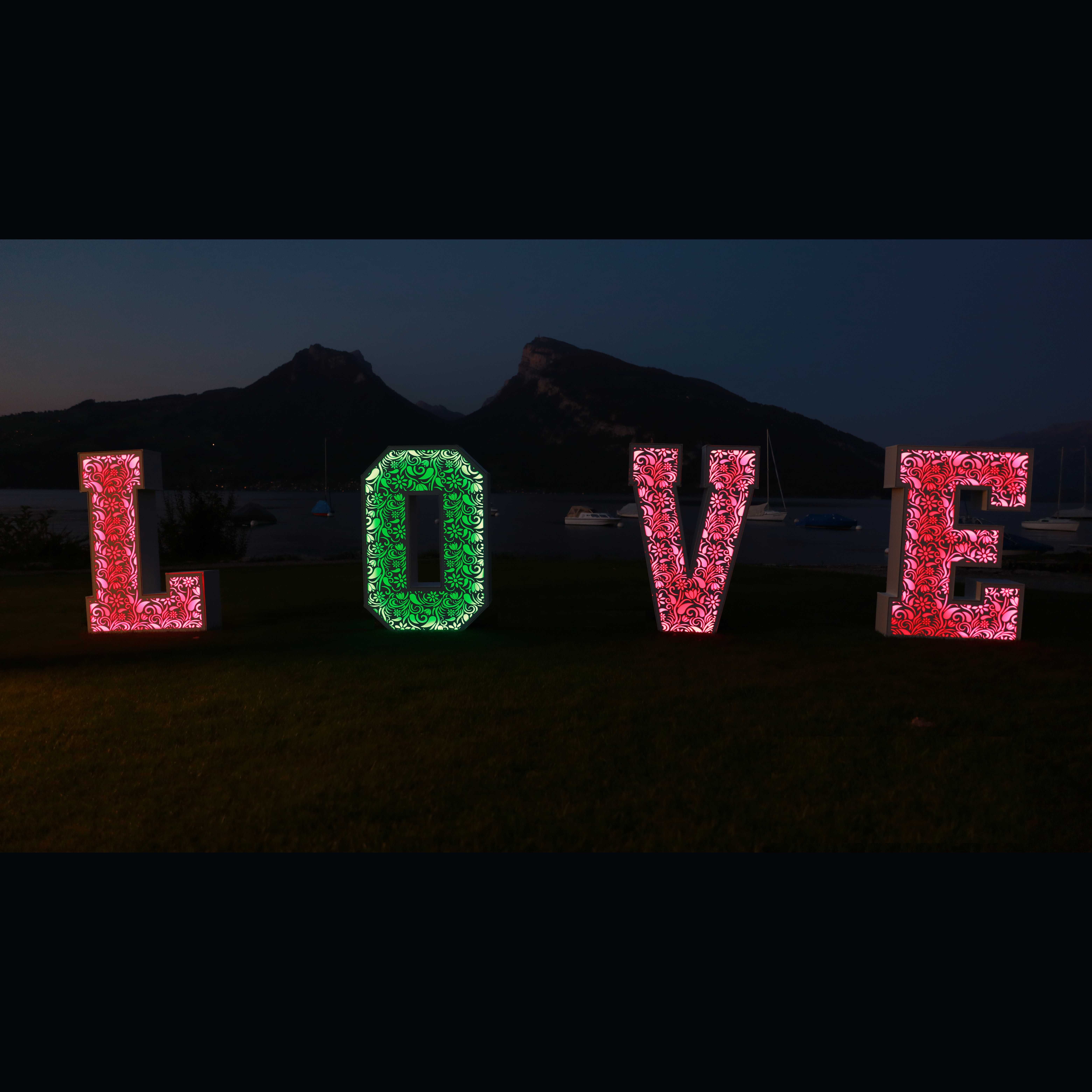 SERCE litery LOVE duże 120 cm na wesele LED ślub ogromne retro