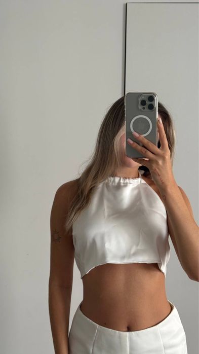 Шовковий топ білий