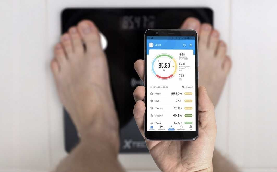 WAGA Łazienkowa Analityczna SLIM 180KG SMART+ 17w1