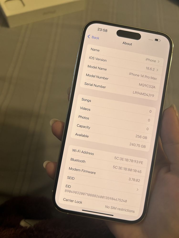 Iphone 14 pro max 256 neverlock