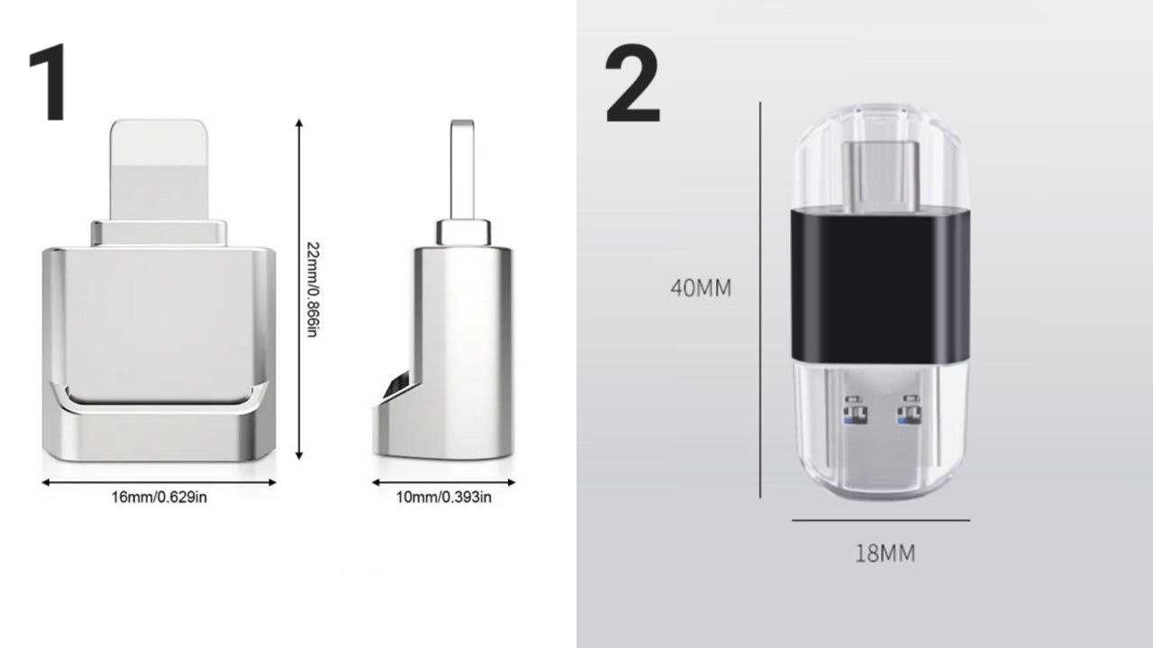 Адаптер type С/lightning чтения карт SD/TF переход тайп с-лайтинг