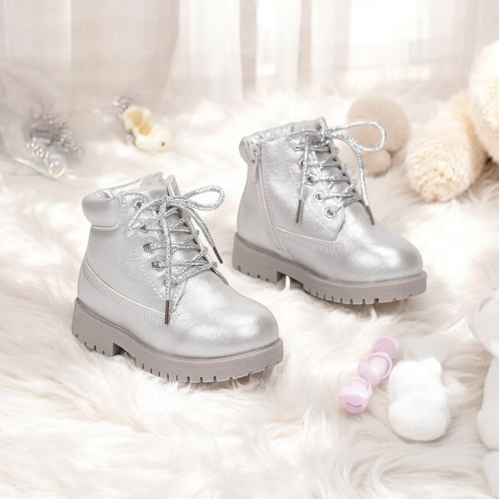 Rozm. 19-30 Srebrne Botki Trapery Dziecięce