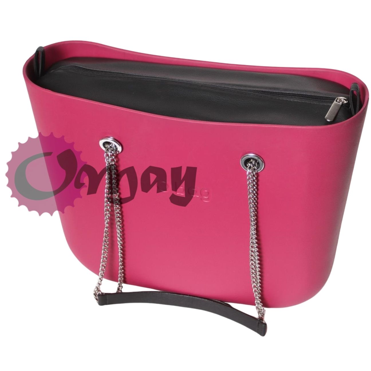 Czarny Mat Eko Skóra organizer do OBAG BAG STANDARD 2 kieszenie OMAY