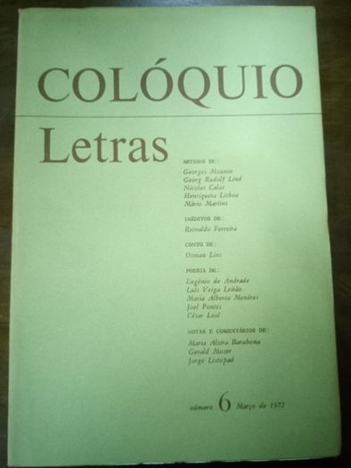 Revista Colóquio Letras - Hernâni Cidade e Jacinto do Prado Coelho