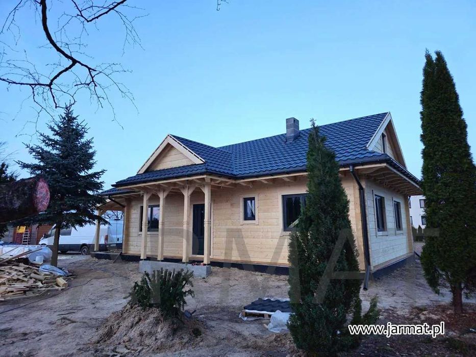 Dom drewniany Całoroczny Parterowy D58 Bale Klejone 70m2 Zawoja dw 7