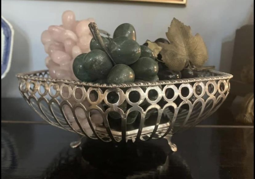 Linda cesta em prata portuguesa que serve de fruteiro ou cesto pao