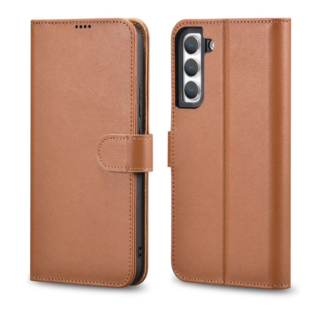 Etui Icarer Haitang Leather Wallet Samsung Galaxy S22 Plus Brązowy