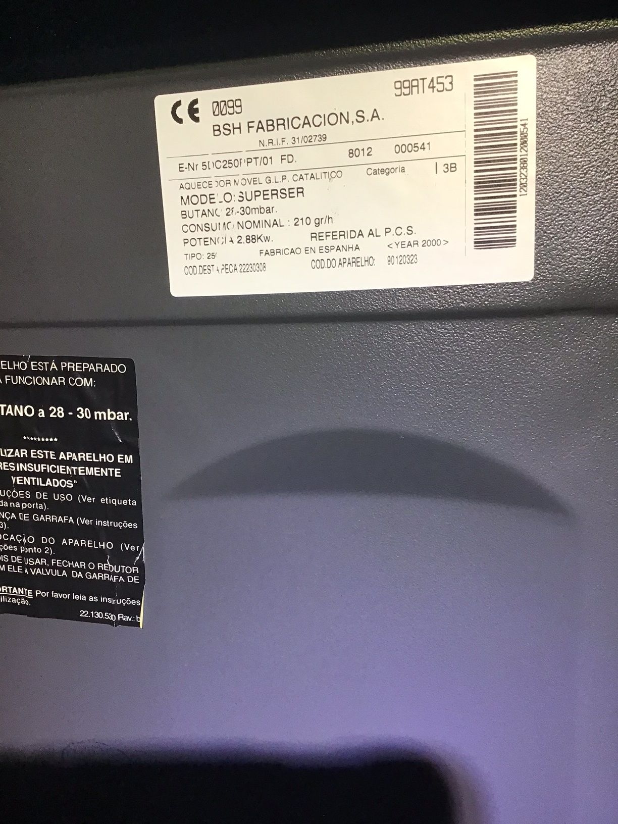 Aquecedor a Gás Helius Superser - Novo, Nunca Usado