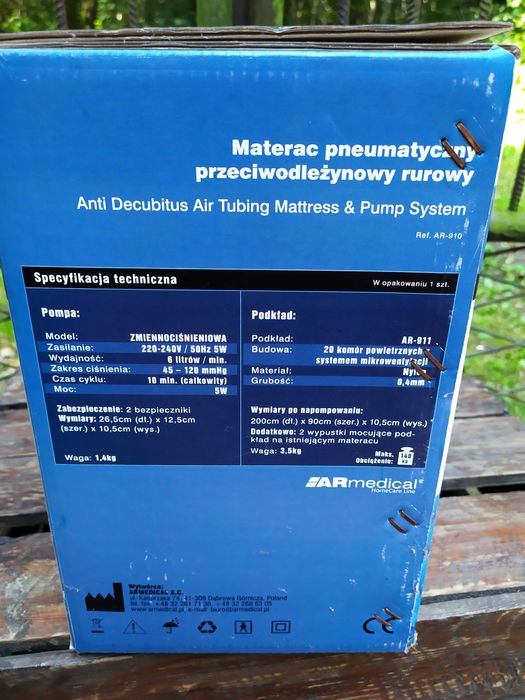 Materac przeciwodleżynowy pneumatyczny ARmedical