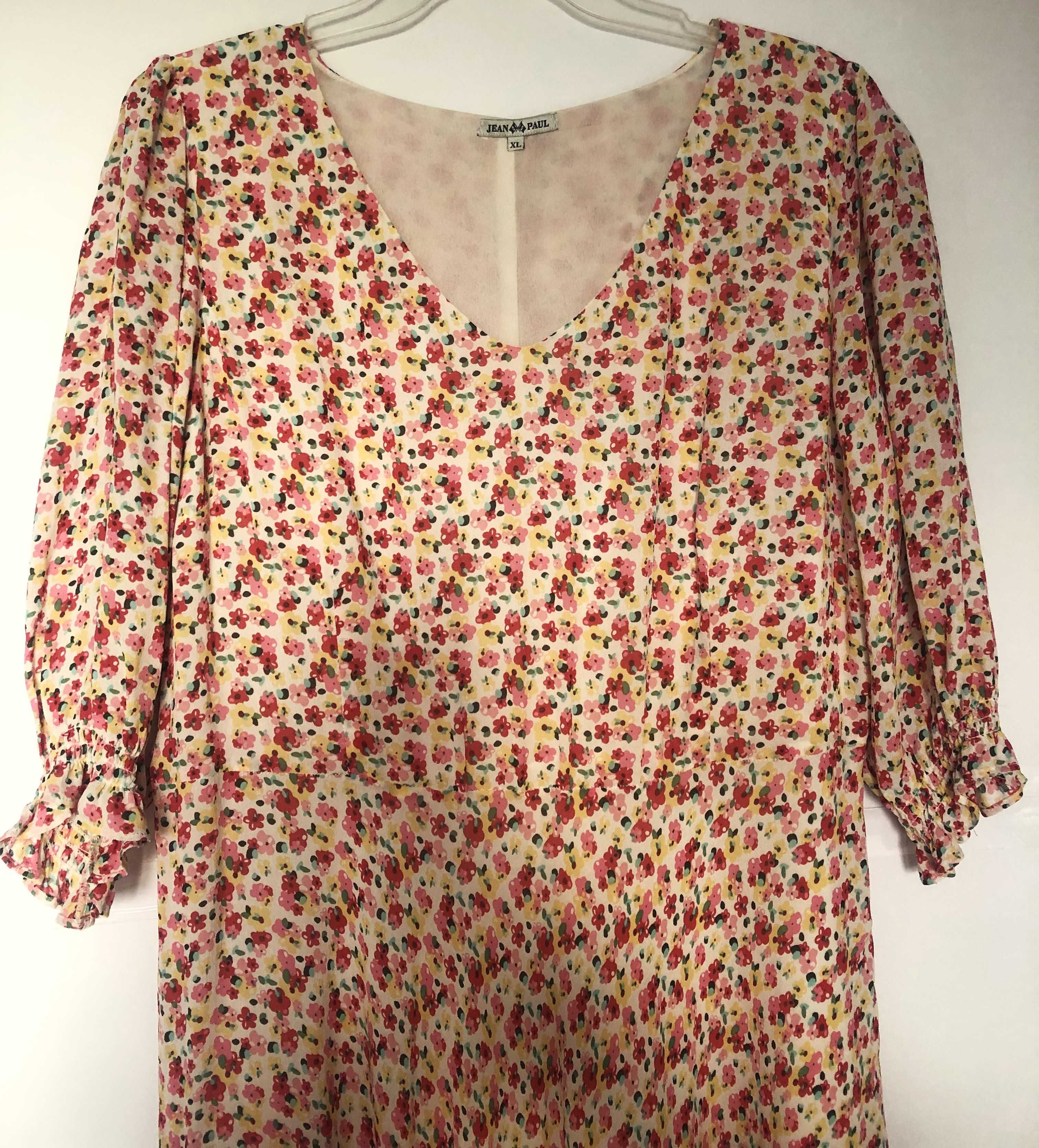 Jean Paul sukienka midi w kwiaty xl,xxl