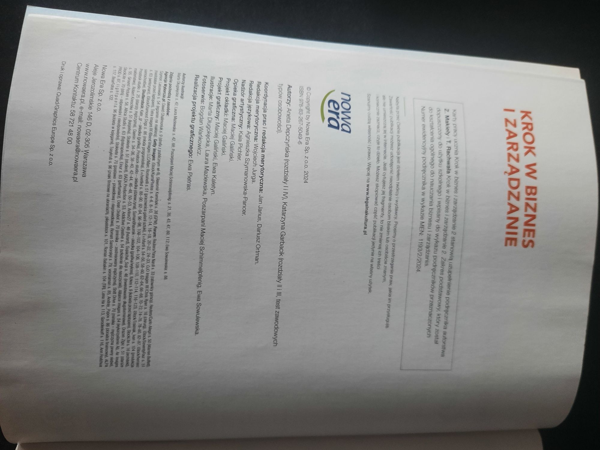Krok w biznes I zarządzanie 2 -karty pracy nowa
