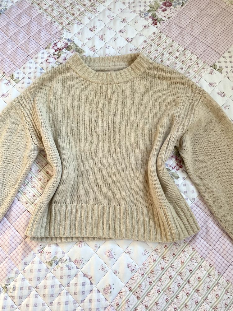 Beżowy sweter sweterek S 36 M 38 part two premium 30% wełna 30% alpaka