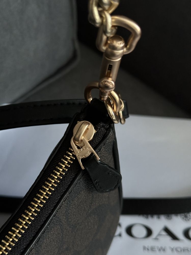 Сумка Coach Teri Shoulder Bag, коуч, коач біла, чорна , шоколадна
