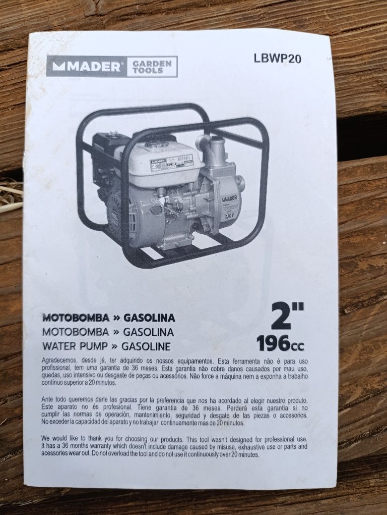Motobomba 5.5HP, 36000L/h