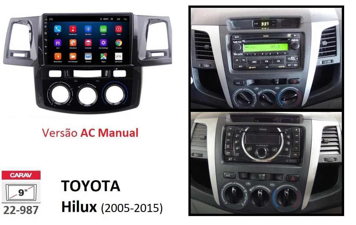 (NOVO) Rádio 2DIN • Toyota HILUX (2005 até 2015) • Android GPS 4+32GB