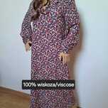 Długa sukienka maxi vintage w kwiaty wiskoza na wiosnę H&M 36 S