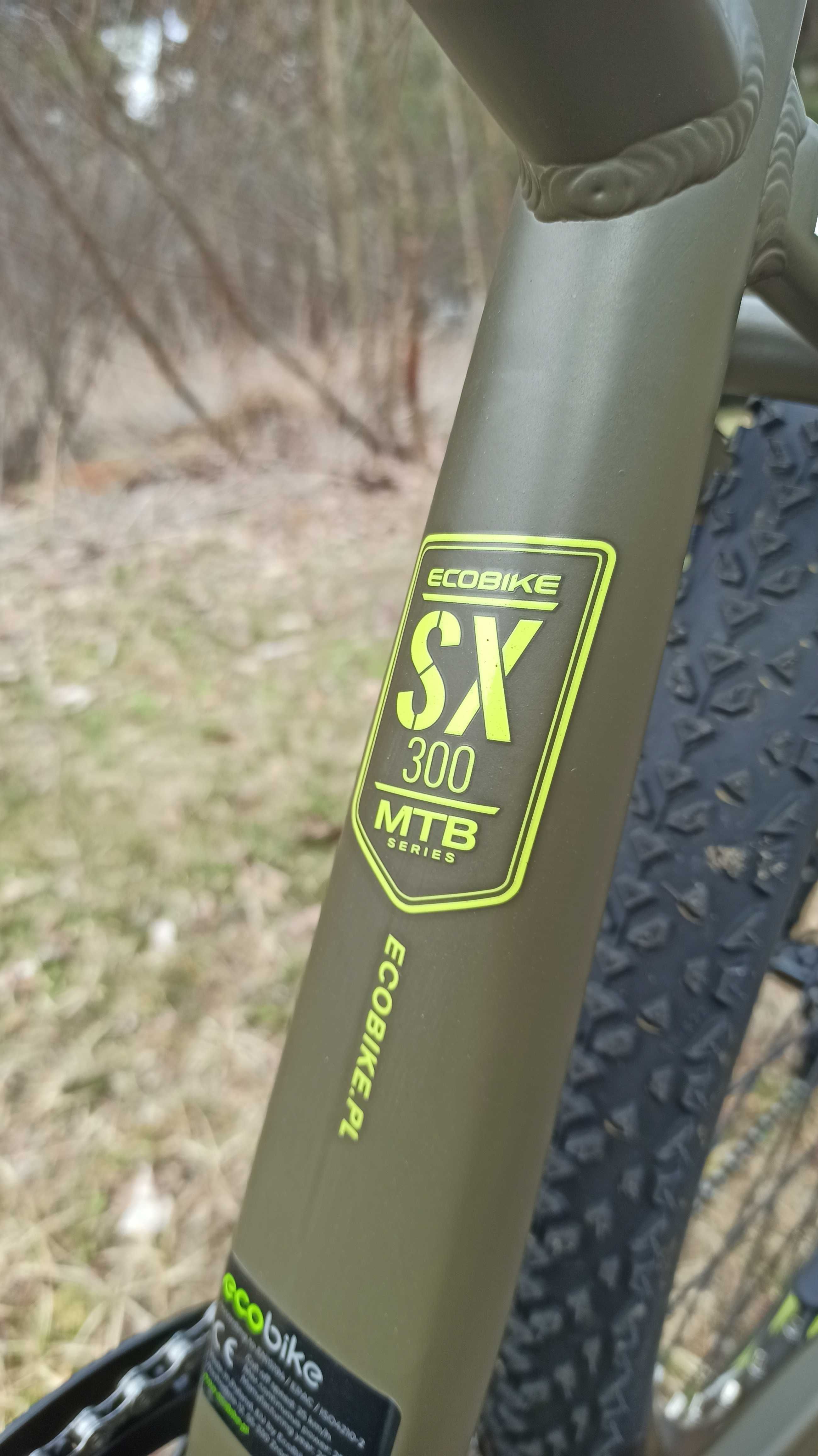 OD RĘKI! rower elektryczny górski MTB Ecobike SX300 Green, bat. 12.8Ah