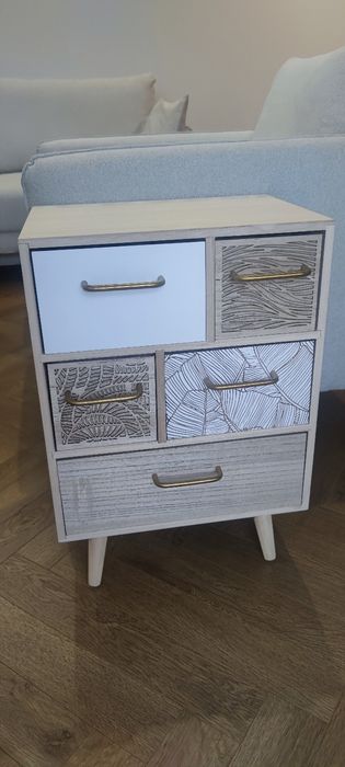 Szafka nocna  z szufladami  - komoda z drewna 100 % 40x 29x59 Okazja !