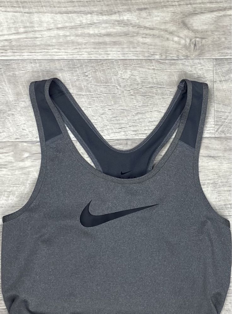 Nike dri-fit майка s размер спортивная серая с лого оригинал