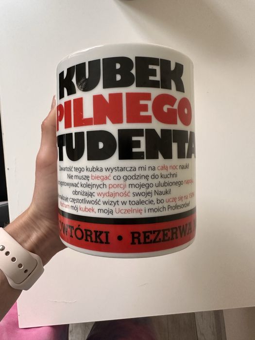 Duży Kubek Gigant Prezent Student Studia Kukartka 0,75l