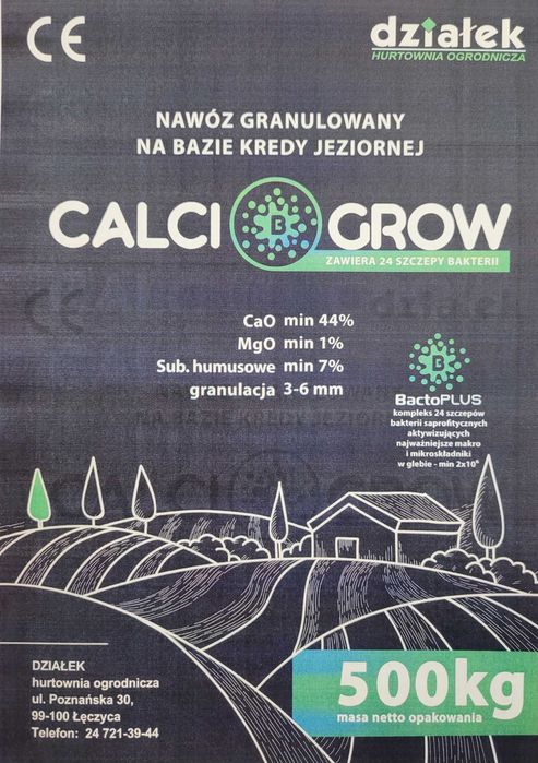 Calci Grow Bacto Plus 500kg  44%CaO Kreda jeziorna wapno granulowane