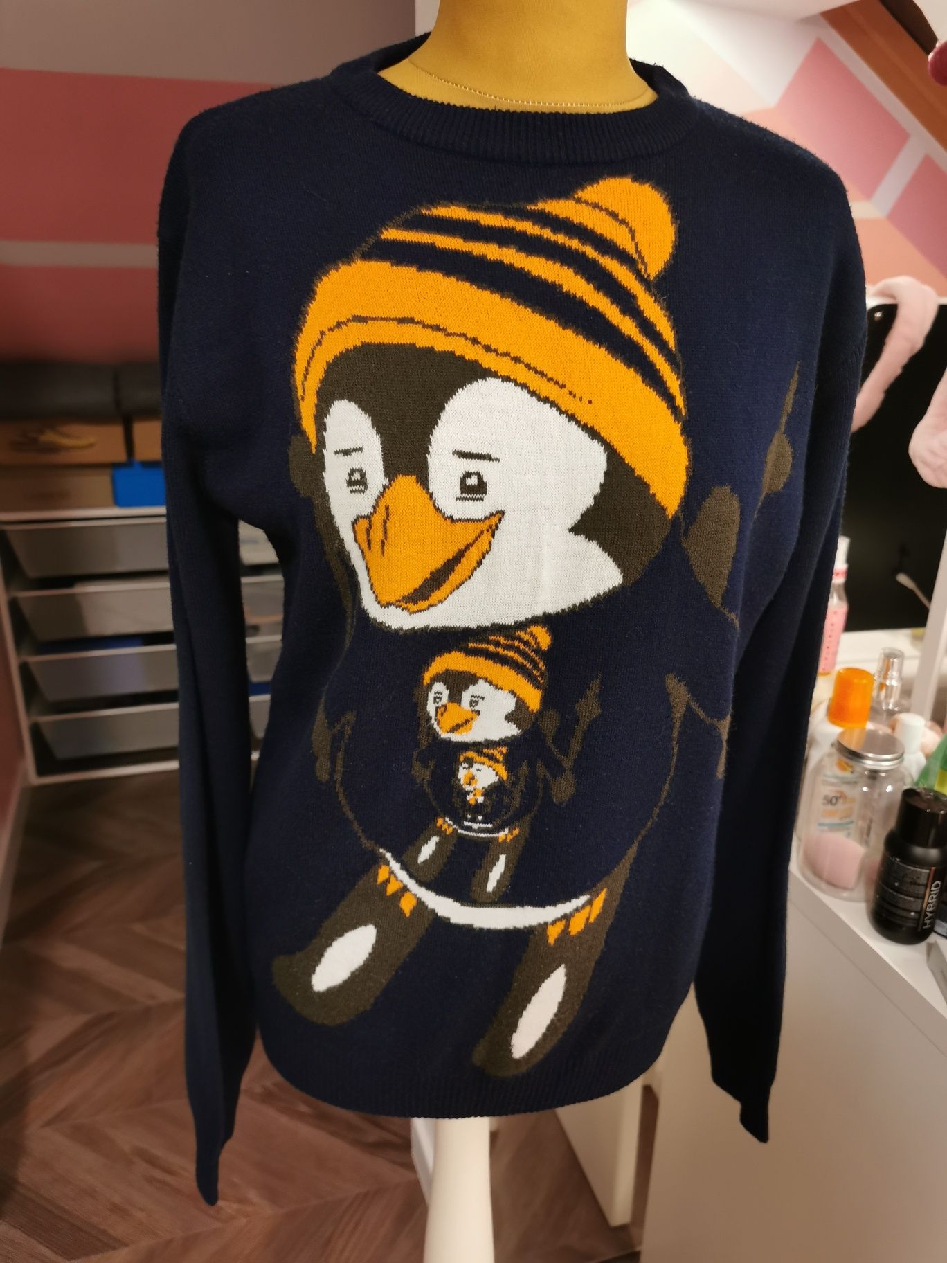 Męski firmowy zimowy sweter L