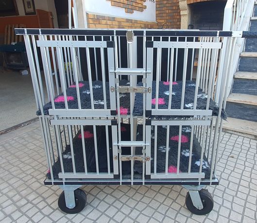 Portable trolley dog show aluminun cage