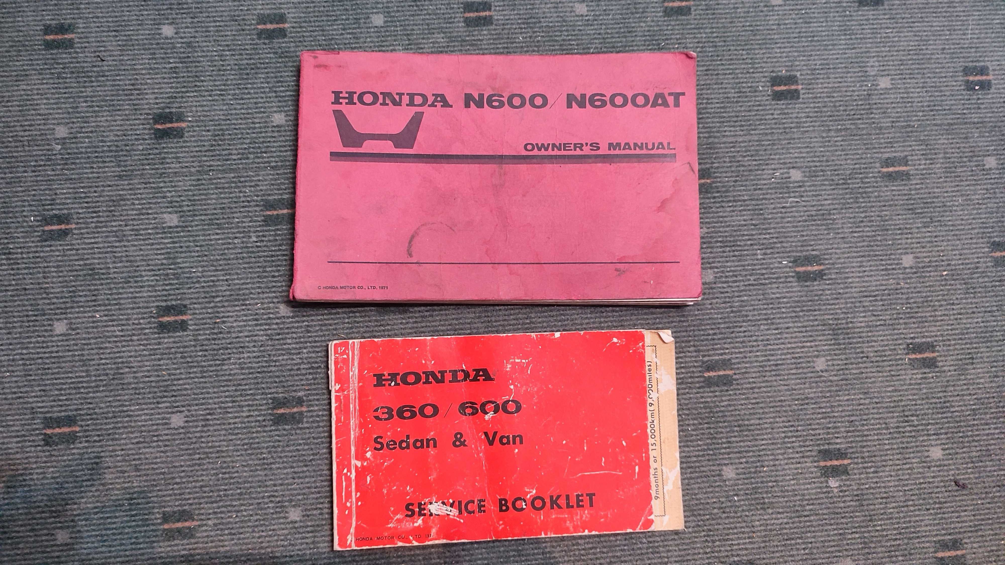 Manuel de Instruções antigo e livro de revisões para Honda N600