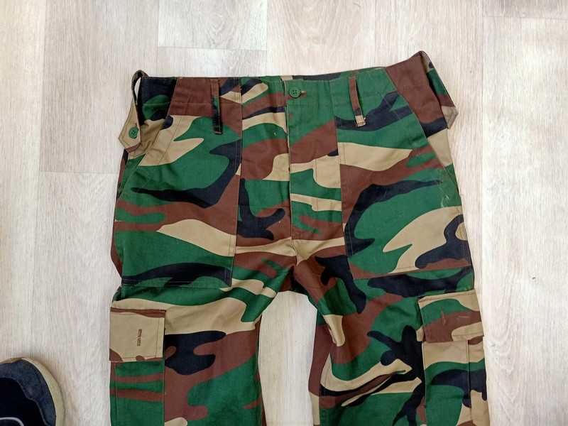 Spodnie wojskowe moro camo woodland kamuflaż cargo