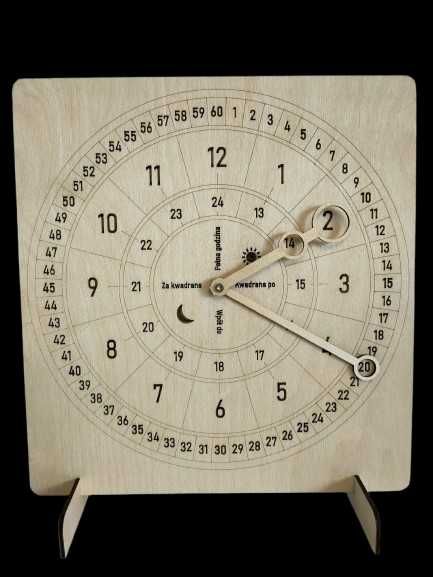 Zegar do nauki godzin i tabliczka mnożenia dla dzieci