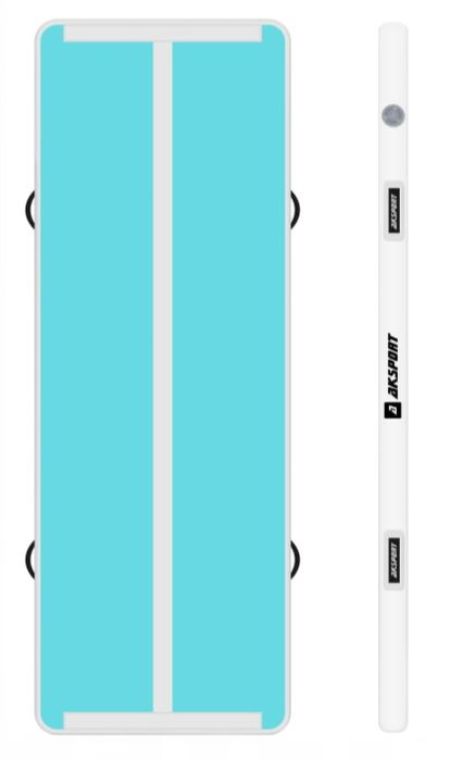 Nadmuchiwna mata gimnastyczna AKSPORT niebieski 300 cm x 100 cm, 1.4kg