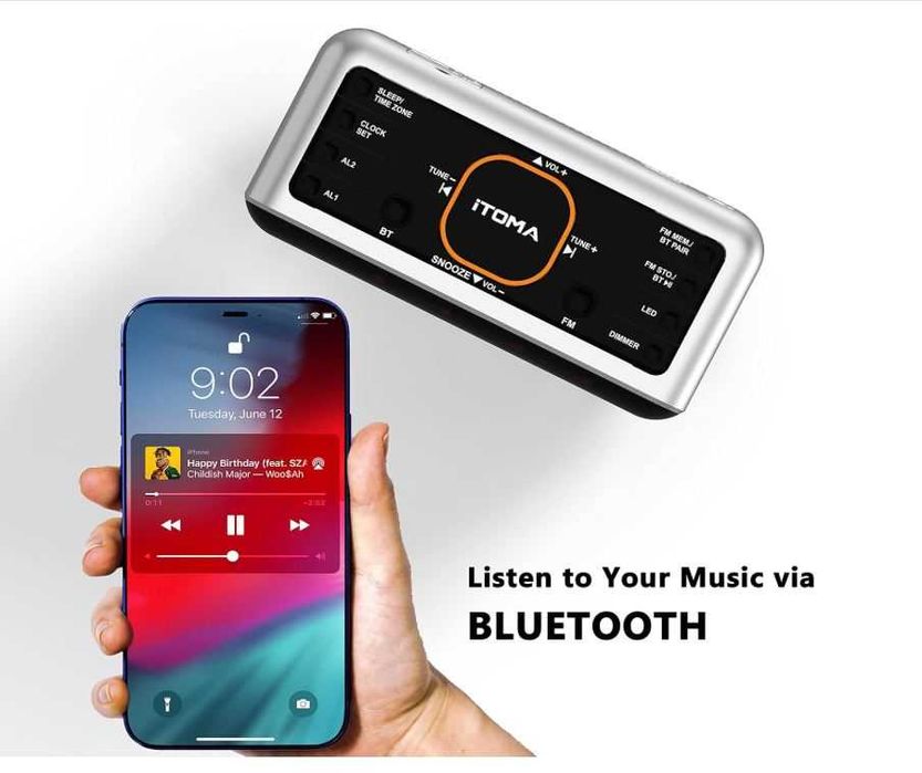 Radio  iTOMA CKS208 budzik radiowy ze sterowaniem za pomocą aplikacji