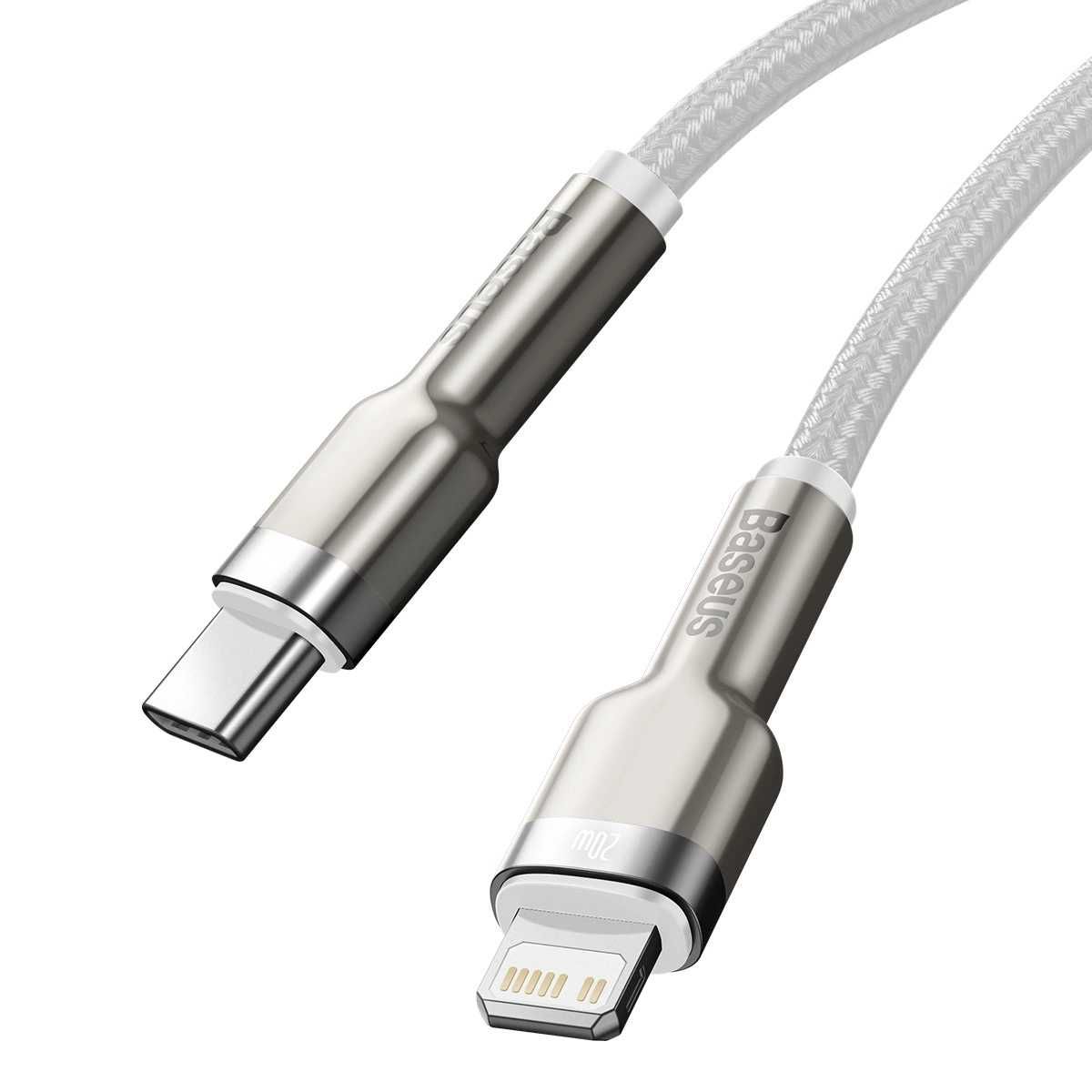Kabel Baseus Cafule Metal Data USB-C / Lightning 20W PD 1 m - biały