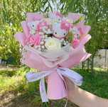Bouquet de flores artificiais da hello kitty e sario NOVO ENVIO GRÁTIS